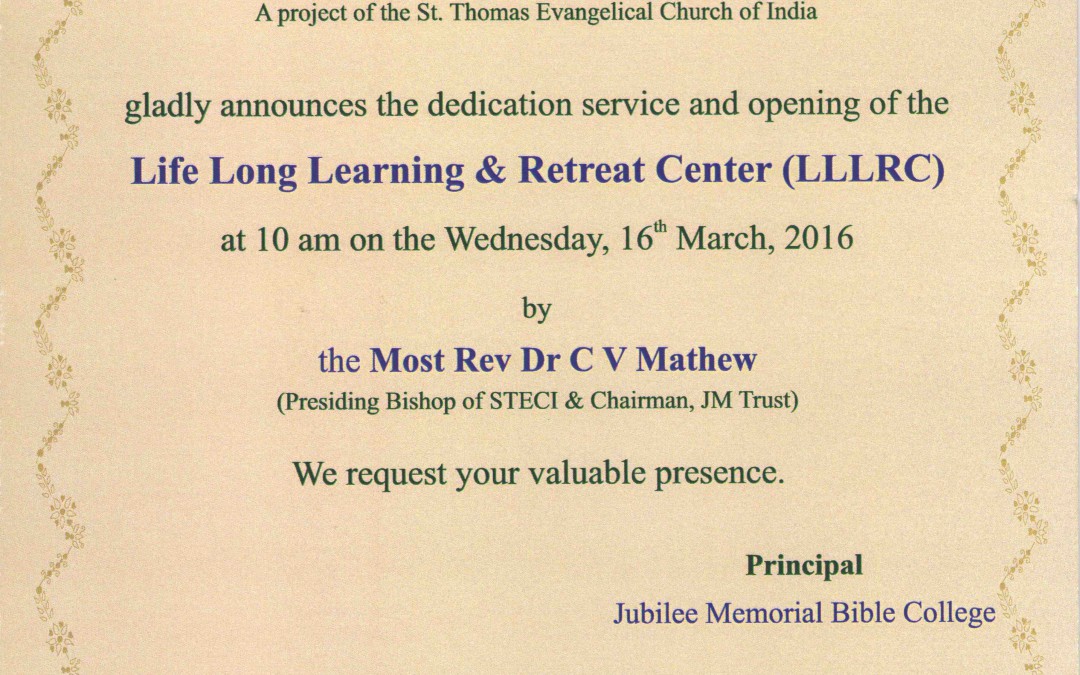 Life Long Learning and Retreat Center dedication